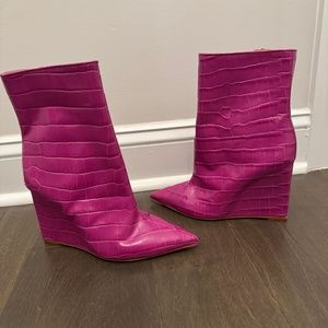 Schutz Wedge Boots w/ Dust Bag - never worn